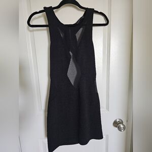 Signature8 Black Backless Dress with Sheer Accents